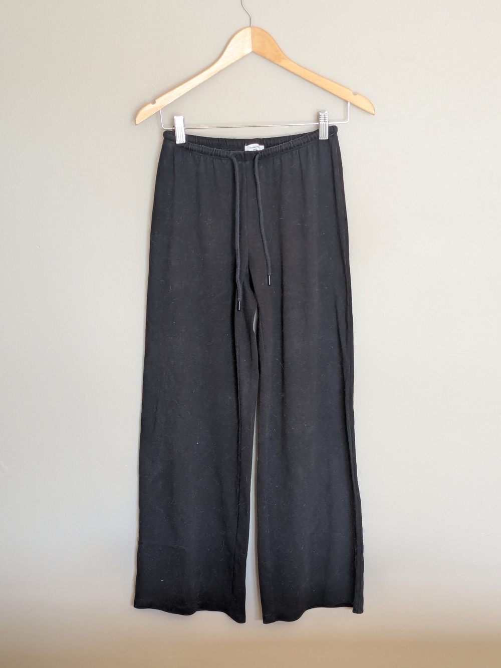 Aritzia Sunday Best Black Wide-Leg Drawstring Loungepants (2XS)